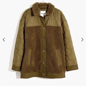 Madewell Quilted Sherpa Puffer Jacket